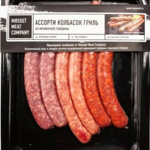 Ассорти колбасок гриля из мраморной говядины с премиальным ягненком 330г, Мясоет, зам