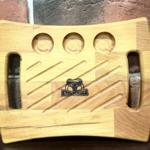 Доска для подачи с узором, 3 соусника, с ручками, шт