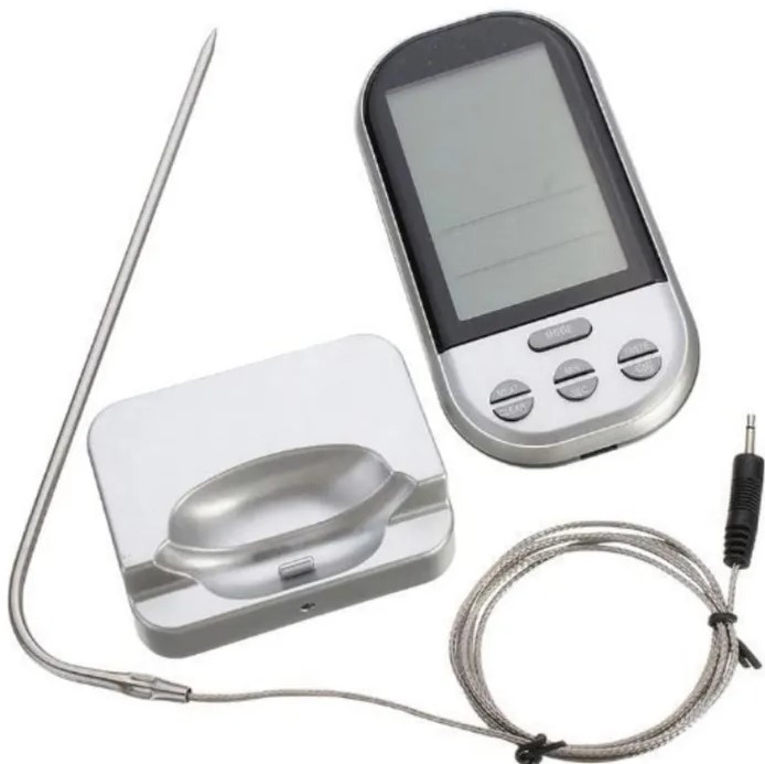 Термощуп с экраном серебристый пластик (с кнопками), шт