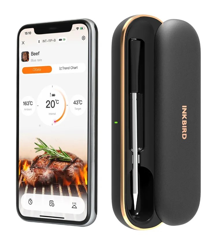 Термощуп беспроводной с приложением в футляре, INKBIRD INT-11P-B